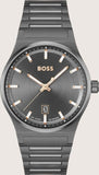 Hugo Boss Candor Grey Dial Grey Steel Strap Watch for Men - 1514078