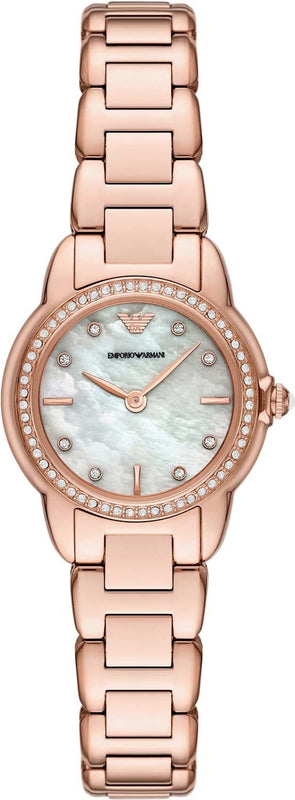Emporio Armani Mia Mother of Pearl Dial Rose Gold Steel Strap Watch for Women - AR11671