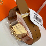 Tory Burch Robinson White Dial Brown Leather Strap Watch for Women - TBW1503