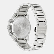 Versace Greca Dome Chronograph Blue Dial Silver Steel Strap Watch for Men - VE6K00323