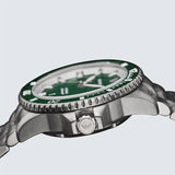 Emporio Armani Sea Explorer Green Dial Silver Steel Strap Watch for Men - AR60088