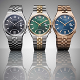 Citizen Tsuyosa 60 Automatic Blue Dial Rose Gold Steel Strap Watch for Men - NK0023-57L