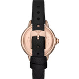 Emporio Armani Mia Mother of Pearl Dial Black Leather Strap Watch for Women - AR11598