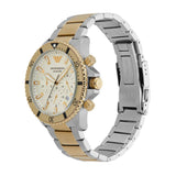Emporio Armani World Explorer Chronograph Cream Dial Two Tone Steel Strap Watch for Men - AR11606