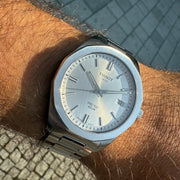 Tissot PRC 100 Solar Quartz Silver Dial Silver Steel Strap Watch for Men - T151.422.11.031.00