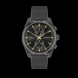 Hugo Boss Skytraveller Chronograph Black Dial Black Mesh Strap Watch for Men - 1514150