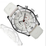 Emporio Armani Sportivo Chronograph White Dial White Rubber Strap Watch for Men - AR5947