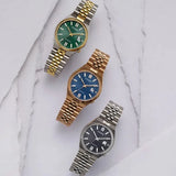 Citizen Tsuyosa 60 Automatic Green Dial Two Tone Steel Strap Watch for Men - NK0024-54X