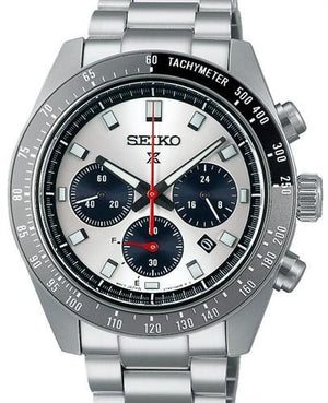 Seiko Prospex Speedtimer Solar Chronograph Silver Dial Silver Steel Strap Watch for Men - SSC911