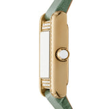Emporio Armani Classic White Dial Green Leather Strap Watch for Women - AR11661