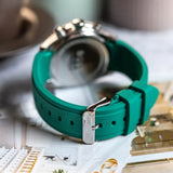 Hugo Boss Runner Chronograph Black Dial Green Silicone Strap Watch for Men - 1514246