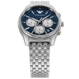 Emporio Armani Antonio Chronograph Blue Dial Silver Steel Strap Watch for Men - AR11582