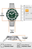 Emporio Armani Sea Explorer Green Dial Silver Steel Strap Watch for Men - AR60080