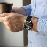 Hugo Boss Runner Chronograph Black Dial Black Silicone Strap Watch for Men - 1514141