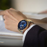 Citizen Mechanical Automatic Blue Dial Two Tone Steel Strap Watch for Men - NJ0174-82L