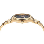 Versace Hellenyium Quartz Black Dial Gold Steel Strap Watch for Women - VE2S00622