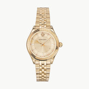 Versace Virtus Quartz Gold Dial Gold Steel Strap Watch for Women - VEHU00720