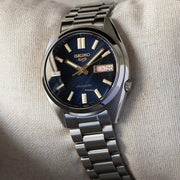 Seiko 5 Sports Automatic Blue Dial Silver Steel Strap Watch for Men - SRPL55K1