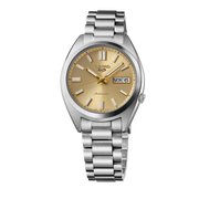 Seiko 5 Sports SNXS Automatic Gold Dial Silver Steel Strap Watch for Men - SRPL59K1