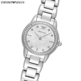 Emporio Armani Mia Mother of Pearl Dial Silver Steel Strap Watch for Women - AR11669