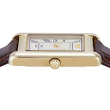 Emporio Armani Gino White Dial Brown Leather Strap Watch for Men - AR11665