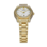 Emporio Armani Federica Mother of Pearl White Dial Gold Steel Strap Watch for Women - AR11657