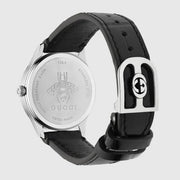 Gucci G Timeless Black Dial Black Leather Strap Watch for Women - YA1265055