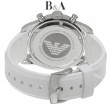 Emporio Armani Sportivo Chronograph White Dial White Rubber Strap Watch for Men - AR5947
