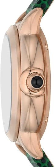 Emporio Armani Mia Meccanico Mother of Pearl Dial Green Leather Strap Watch for Women - AR60073