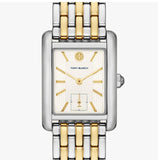 Tory Burch Eleanor White Dial Two Tone Steel Strap Watch for Women - TBW1070