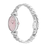 Emporio Armani Gianni T-Bar Pink Dial Silver Steel Strap Watch for Women - AR11686