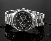 Maserati Tradizione Chronograph Black Dial Silver Steel Strap Watch for Men - R8873646004