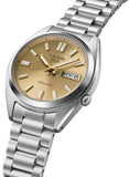 Seiko 5 Sports Automatic Gold Dial Silver Steel Strap Watch for Men - SRPL59K1