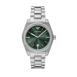 Emporio Armani Frederico Analog Green Dial Silver Steel Strap Watch for Men - AR11621