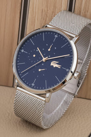 Lacoste Moon Multifunction Blue Dial Silver Mesh Strap Watch for Men - 2011024