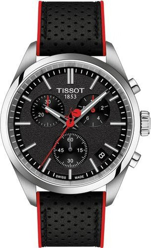 Tissot PR 100 Vuelta Chronograph Black Dial Silver Steel Strap Watch for Men - T150.417.11.051.01