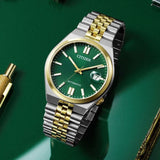 Citizen Tsuyosa 60 Automatic Green Dial Two Tone Steel Strap Watch for Men - NK0024-54X