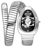Just Cavalli Glam Evo 5 Black Dial Silver Steel Strap Watch for Women - JC1L227M0025