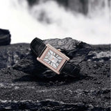 Emporio Armani Genni Silver Dial Black Leather Strap Watch for Women - AR11624