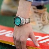 Citizen Mechanical Automatic Turquoise Dial Silver Steel Strap Watch for Men - NJ0170-83X