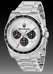 Maserati Velocità Chronograph Silver Dial Silver Steel Strap Watch for Men - R8873652006