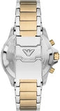 Emporio Armani World Explorer Chronograph Cream Dial Two Tone Steel Strap Watch for Men - AR11606