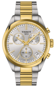 Tissot PR 100 Chronograph Silver Dial Two Tone Steel Strap Watch for Men - T150.417.22.031.00
