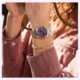 Citizen Tsuyosa Automatic Purple Dial Silver Steel Strap Watch for Men - NJ0200-50W