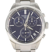 Tissot PR 100 Chronograph Blue Dial Silver Steel Strap Watch for Men - T150.417.11.041.00