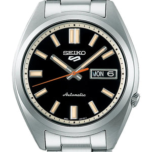 Seiko 5 Sports SNXS Series Automatic Black Dial Silver Steel Strap Watch for Men - SRPK89K1