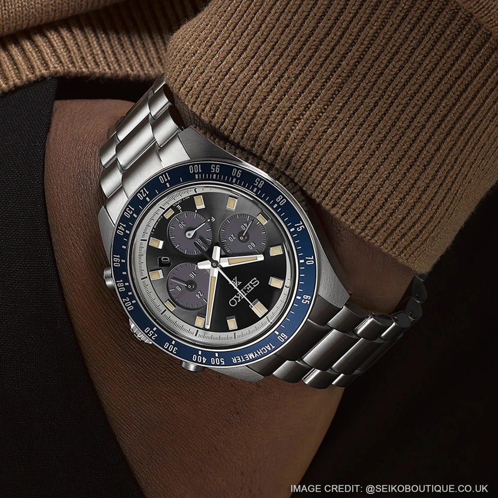 Seiko Prospex Speedtimer Solar Chronograph Grey Dial Silver Steel