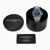 Emporio Armani Sea Explorer Blue Dial Silver Steel Strap Watch for Men - AR60087