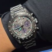 Seiko Prospex Speedtimer The Black Series Limited Edition Black Dial Black Steel Strap Watch for Men - SSC917