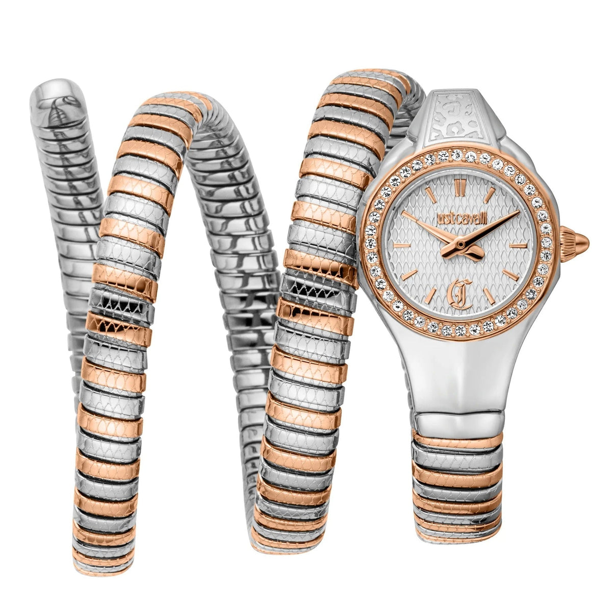 Just Cavalli Vita White Dial Two Tone Steel Strap Watch for Women - JC1L355M0065